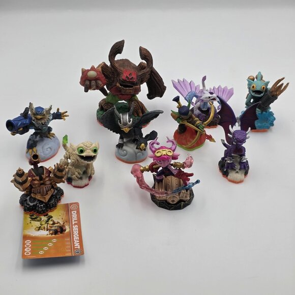 Skylanders Lot of 10 Figures Giants Spyro Drill Sergeant Gill Grunt Whirlwind El - Picture 1 of 7